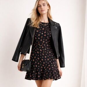 Boden Dotty Daisy Flippy Long Sleeve Dress | Fit & Flare Size 12 Long